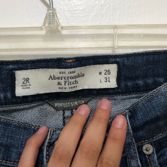 Abercrombie & Fitch Paint Splatter Art Denim Jeans 2R perfect stretch straight - Picture 6 of 9